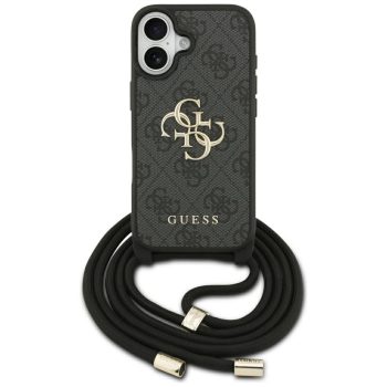 Guess 4G Big Logo Cord Stap Crossbody iPhone 17 tok, fekete