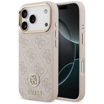 Guess 4G Strass Logo MagSafe iPhone 17 Pro tok, rózsaszín