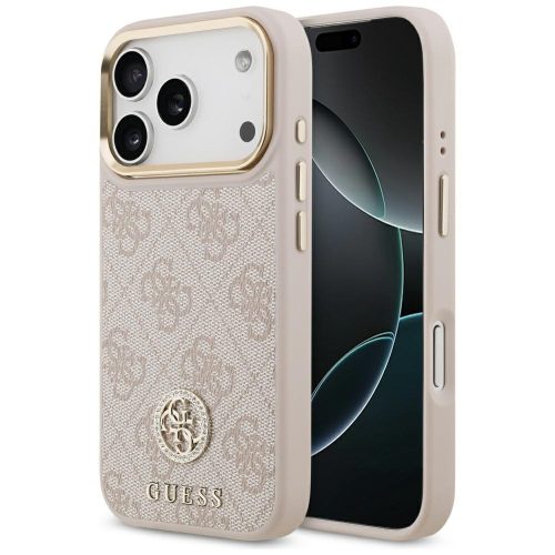 Guess 4G Strass Logo MagSafe iPhone 17 Pro tok, rózsaszín