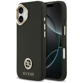Guess Grained Strass Logo MagSafe iPhone 17 tok, fekete