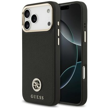   Guess Grained Strass Logo MagSafe iPhone 17 Pro Max tok, fekete