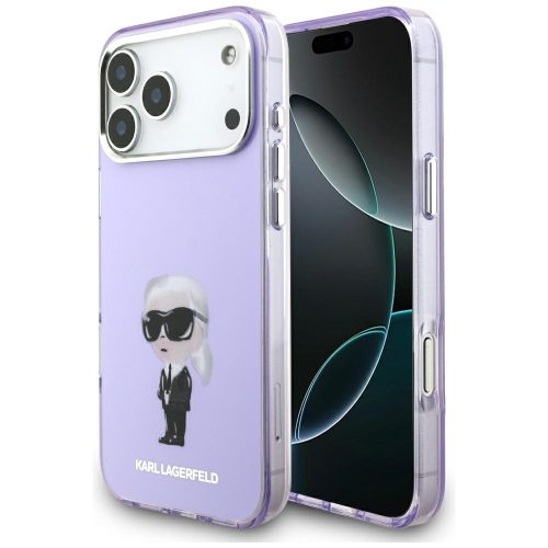 Karl Lagerfeld IML Aquarelle Karl & Choupette & Logo MagSafe Case iPhone 17 Pro Max tok, lila