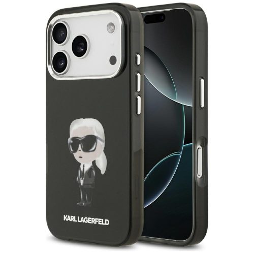 Karl Lagerfeld IML Aquarelle Karl & Logo MagSafe Case iPhone 17 Pro tok, fekete