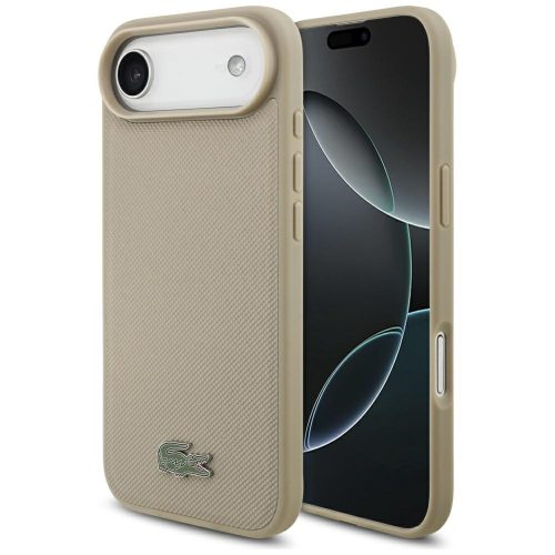 Lacoste Petit Pique Lacquer Logo MagSafe iPhone 17 Air tok, bézs