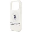 US Polo DH and Bottom Stripe Logo MagSafe Case iPhone 17 Pro tok, fehér