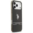 US Polo DH and Bottom Stripe Logo MagSafe Case iPhone 17 Pro Max tok, fekete