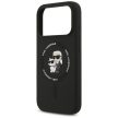 Karl Lagerfeld Silicone Karl&Choupette Ring MagSafe Case iPhone 17 Pro tok, fekete