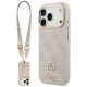 Guess 4G Strass Logo & Big Strap Metal Buttons MagSafe iPhone 17 Pro tok, rózsaszín