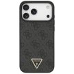 Guess Leather 4G Triangle Strass MagSafe Case iPhone 17 Pro Max tok, fekete