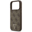 Guess Leather 4G Triangle Strass MagSafe case iPhone 17 Pro tok, barna