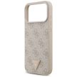 Guess Leather 4G Triangle Strass MagSafe Case iPhone 17 Pro Max tok, rózsaszín