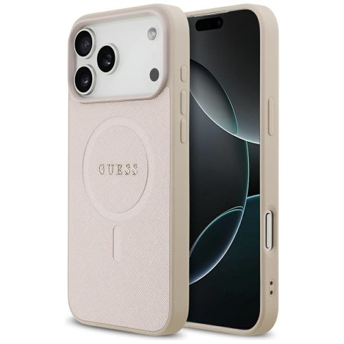 Guess Saffiano Classic Logo MagSafe iPhone 17 Pro Max tok, rózsaszín