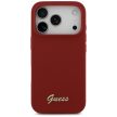 Guess Silicone Script Metal Logo MagSafe iPhone 17 Pro tok, magenta