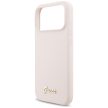 Guess Silicone Script Metal Logo MagSafe iPhone 17 Pro Max tok, rózsaszín