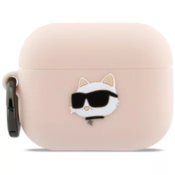   Karl Lagerfeld Case Silicone Chaupette Head 3D AirPods Pro 3, tok, rózsaszín