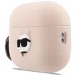 Karl Lagerfeld Case Silicone Chaupette Head 3D AirPods Pro 3, tok, rózsaszín
