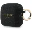 Guess case Silicone Glitter Ring AirPods Pro 3, tok, fekete