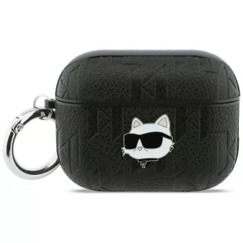   Karl Lagerfeld Case Monogram Choupette Head AirPods Pro 3, tok, fekete