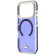 Lacoste Shockproof tok, átlátszó Frosted tok, Gold Logo MagSafe iPhone 17 Pro Max tok, kék