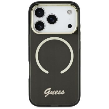 Guess IML Script Metal MagSafe iPhone 17 tok, fekete