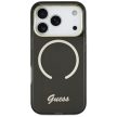 Guess IML Script Metal MagSafe iPhone 17 Pro tok, fekete