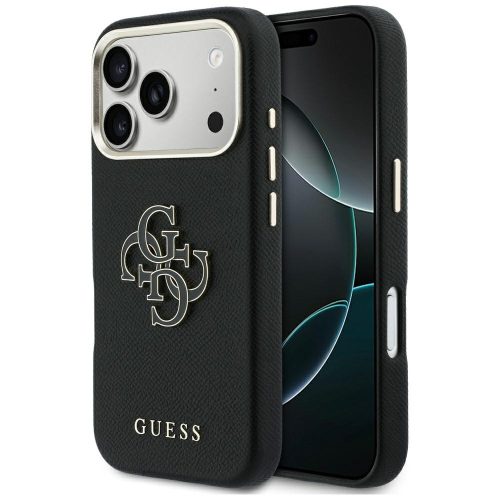 GUESS iPhone 17 Pro Max GUHCP17X5PS4RGGK (PU FW Resin Logo) tok, fekete