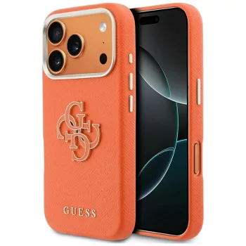   GUESS case IPHONE 17 Pro GUHCP17L5PS4RGGO (PU FW Resin Logo), tok, narancssárga