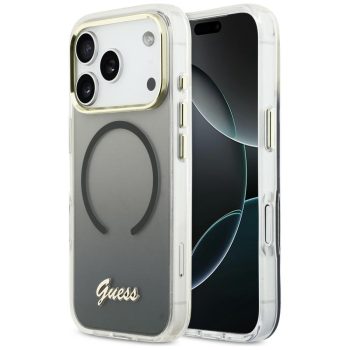   GUESS iPhone 17 Pro MagSafe GUHMP17L5HTGMCSK (IML Gradient Script Metal) tok, fekete