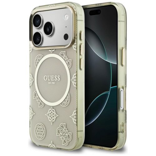 Guess IML Peony Dot MagSafe iPhone 17 Pro tok, bézs