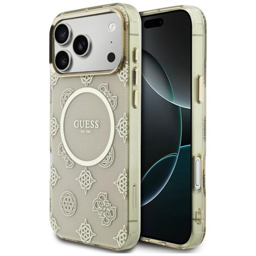 Guess IML Peony Dot MagSafe iPhone 17 Pro Max tok, bézs