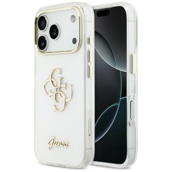 Guess IML 4G Script Metal Case iPhone 17 Pro tok, fehér