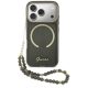 Guess IML Glitters Script Strap MagSafe iPhone 17 Pro tok, fekete