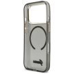 Guess IML Glitters Script Strap MagSafe iPhone 17 Pro tok, fekete