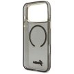 Guess IML Glitters Script Strap MagSafe iPhone 17 Pro Max tok, fekete