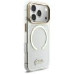 Guess IML Glitters Script Strap MagSafe iPhone 17 Pro tok, átlátszó-arany