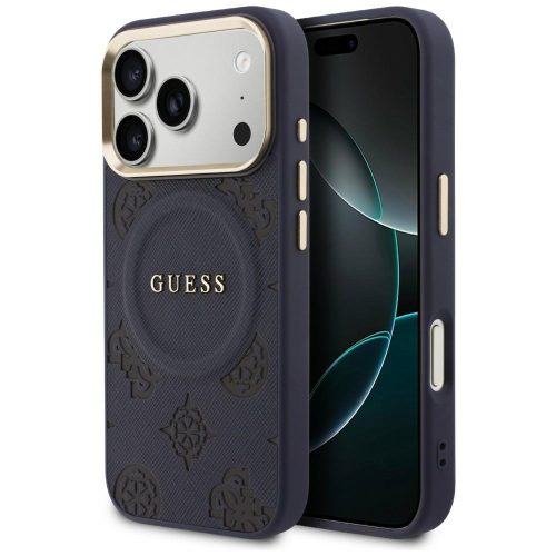 Guess Peony Hot Stamp MagSafe iPhone 17 Pro tok, kék