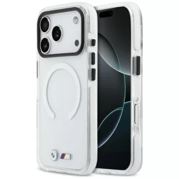   BMW Case M IML Shockproof Metal Logos MagSafe iPhone 17 Pro Max, tok, átlátszó