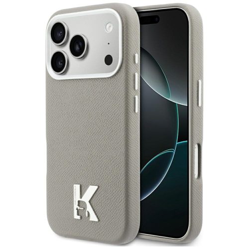 KARL LAGERFELD iPhone 17 Pro MagSafe KLHMP17L5PGFKHGG (PU FW W/ KHead Logo) tok, szürke