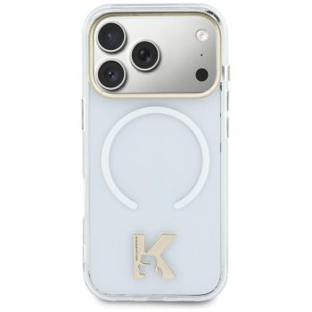   Karl Lagerfeld IML K Head Logo MagSafe iPhone 17 tok, átlátszó-arany