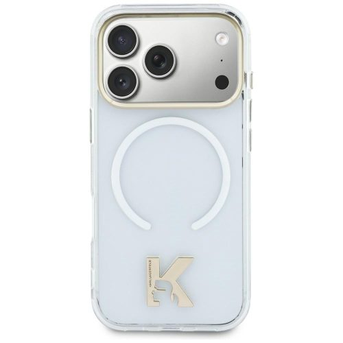 Karl Lagerfeld IML K Head Logo MagSafe iPhone 17 tok, átlátszó-arany