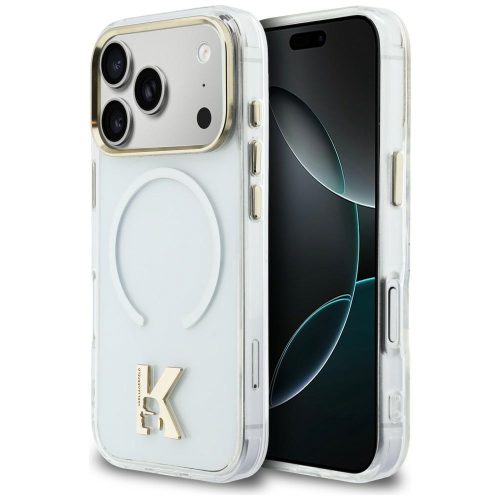 Karl Lagerfeld IML K Head Logo MagSafe iPhone 17 Pro tok, átlátszó-arany