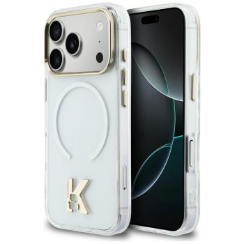   Karl Lagerfeld IML K Head Logo MagSafe iPhone 17 Pro Max tok, átlátszó-arany