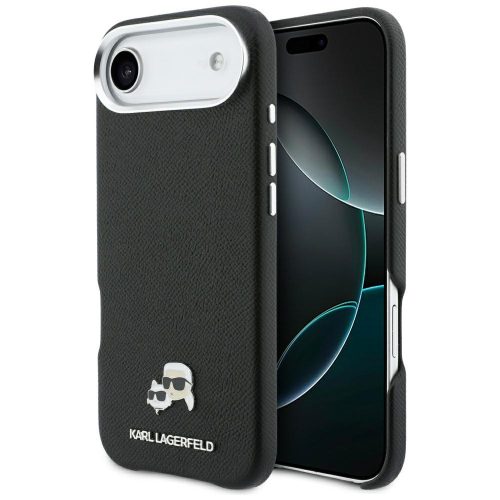 Karl Lagerfeld Karl & Choupette Head Pins Saffiano MagSafe Case iPhone 17 Air tok, fekete