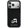KARL LAGERFELD iPhone 17 Pro KLHCP17L6PRKCLK (Rhinestone W/ K&C PIN) tok, fekete