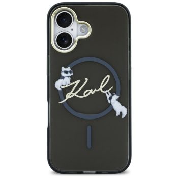   Karl Lagerfeld IML Choupettes Karl Script Logo MagSafe iPhone 17 Air tok, fekete