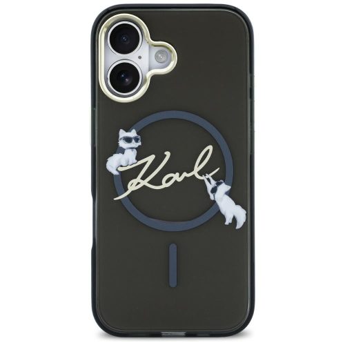 Karl Lagerfeld IML Choupettes Karl Script Logo MagSafe iPhone 17 Air tok, fekete