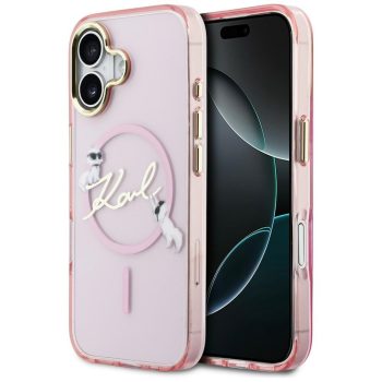   Karl Lagerfeld IML Choupettes Karl Script Logo MagSafe iPhone 17 tok, rózsaszín