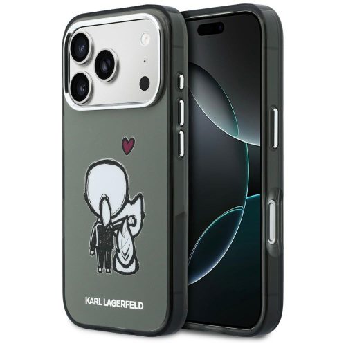 Karl Lagerfeld Karl & Choupette Back MagSafe Case iPhone 17 Pro tok, fekete