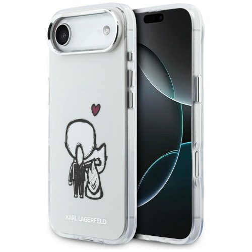 Karl Lagerfeld Karl & Choupette Back MagSafe iPhone 17 Air tok, átlátszó