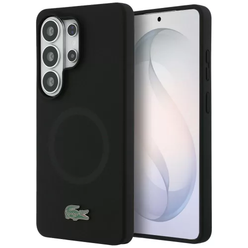 Lacoste Silicone Metal Croc Logo MagSafe Samsung Galaxy S26 Ultra tok, fekete